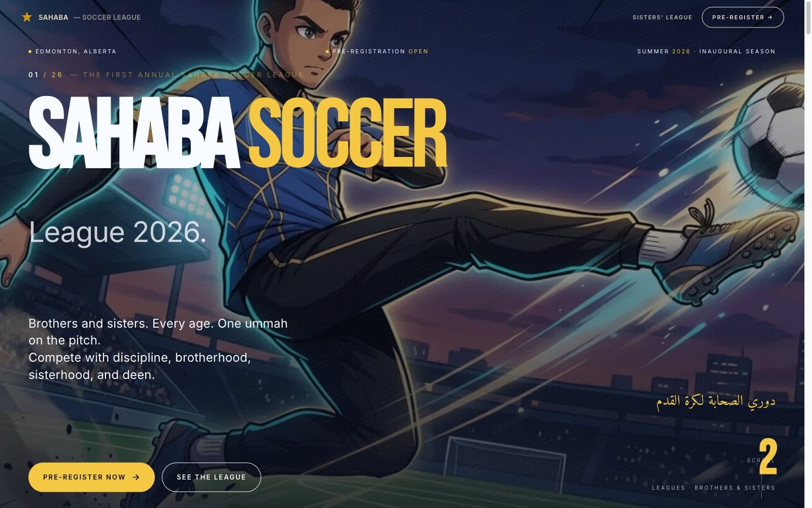 Live preview of Sahaba Soccer League